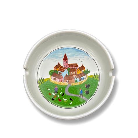 Vintage Villeroy Boch Ashtray Design Naif Luxembourg Porcelaine Art