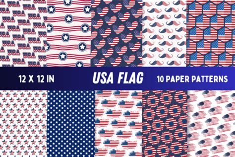 USA Flag Designs Seamless Patterns Graphic by Freia ART design ...