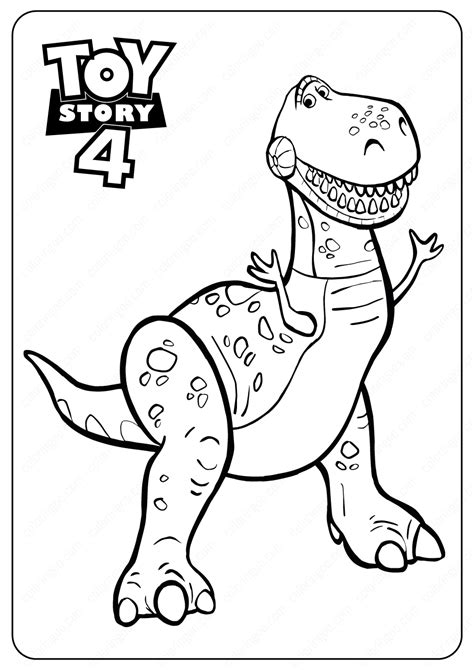 Toy Story T Rex Coloring Page Coloring Pages