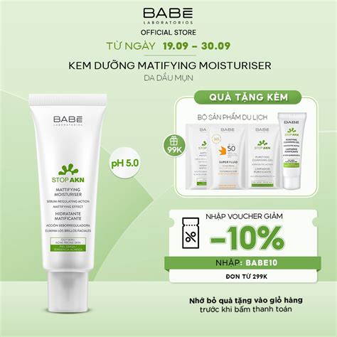 Kem dưỡng kiềm dầu điều trị mụn BABÉ Stop AKN Mattifying Moisturiser VIGO