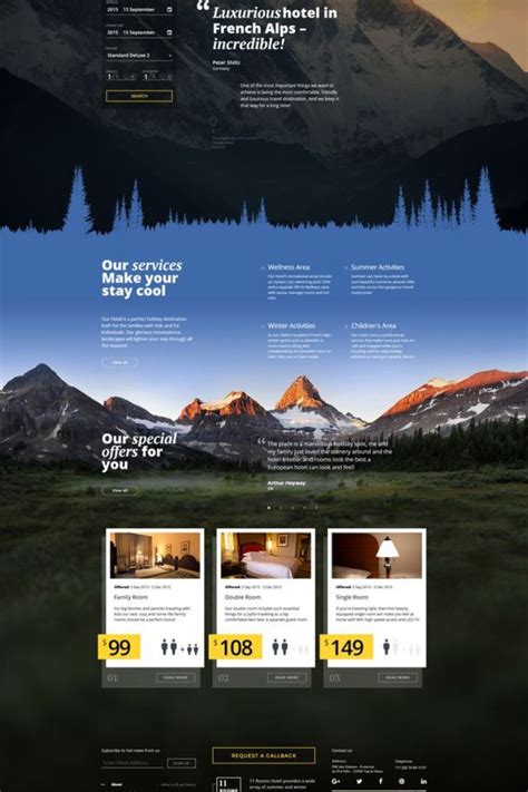 Responsive Website Template | Travel website design, Hotel website design, Wordpress website design