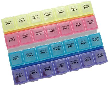 Monthly Pill Organizers - Includes 4 week and 31 day pill organizers ...