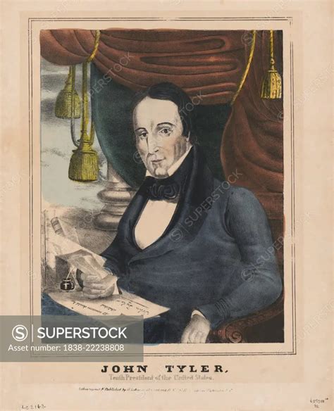 John Tyler Tenth President Of The United States Lithograph Published