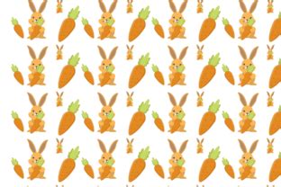 Easter Bunny Orange Pattern Graphic By Alifart Smg Creative Fabrica