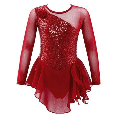 Iixpin Enfant Fille Robe Danse Paillette Justaucorps Gymnastique