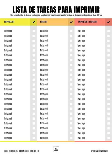 Plantillas de listas de verificación editables online Checklists