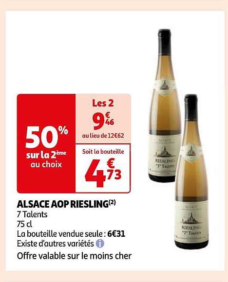 Promo Alsace Aop Riesling Chez Auchan ICatalogue Fr