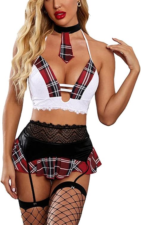 Junhouse Women Lingerie Set School Girl Outfit Slutty Underwear For