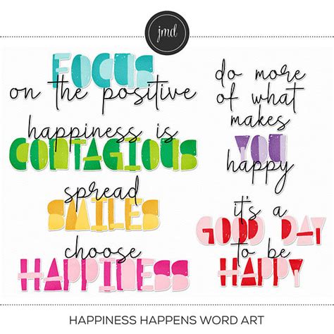 Happiness Happens Word Art | Digital Art