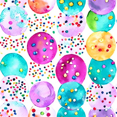 Birthday Sprinkles Confetti Pattern Watercolor Illustration · Creative Fabrica