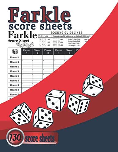 Farkle Score Sheet Farkle Score Cards Farkle Score Pads Farkle Dice