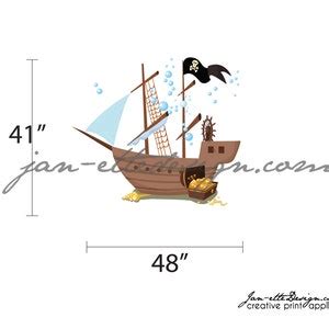 Pirate Ship Wall Decal,kids Ocean Wall Stickers,removable and ...