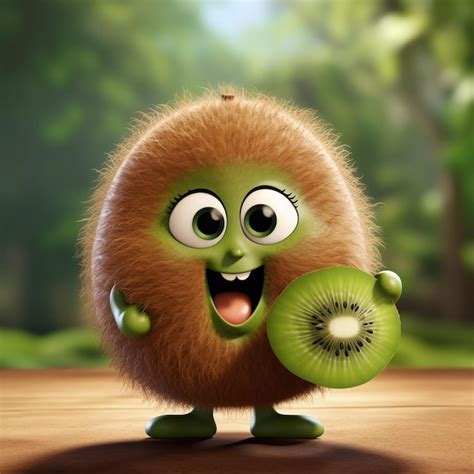 Premium Photo Cute Kiwi Happy Cartoon Character