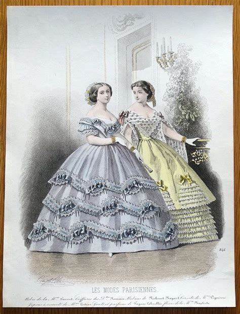 LES MODES PARISIENNES Plate No 846 Published Paris 1859 By D Aubert Co