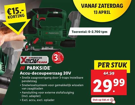 Parkside Accu Decoupeerzaag V Aanbieding Bij Lidl