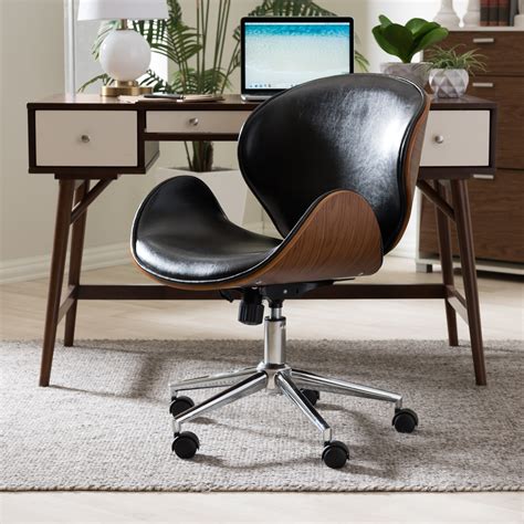 Modern Black Leather Office Chair Modrest Craig Modern Black Bonded