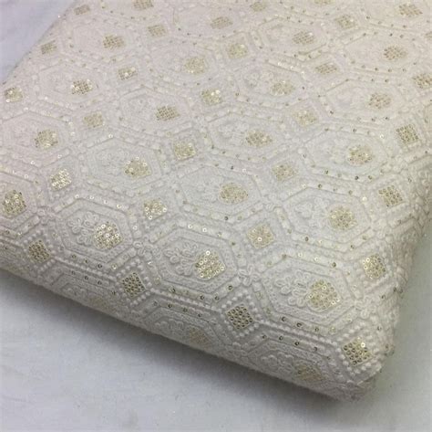 Georgette Embroidery Dyeable Fabric At Rs Meter In Surat Id