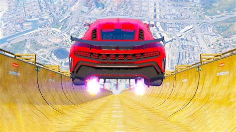 GTA 5 MEGA RAMP Super Car Jumps 3 GTA V Mega Ramp Challange Game