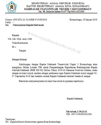 Detail Contoh Surat Penunjukan Pelaksana Tugas Koleksi Nomer