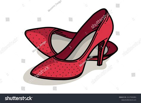 Red High Heels Vector Illustration On Stock Vector Royalty Free 2117591801 Shutterstock