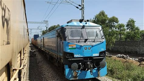 The Most Powerful Locomotive Of India WAG 12B Pulling Double Decker