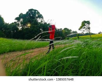 Women Wearing Red Shirts Stand Take Stock Photo 1385057648 Shutterstock