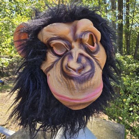 Gorilla Ape Monkey Chimp Adult Rubber Latex Fur Full Head Mask Costume