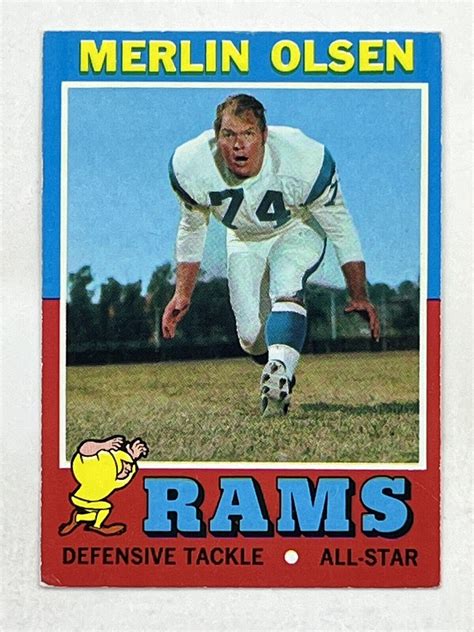 Merlin Olsen 1971 Topps 125 Sports NFL HOF Los Angeles Rams DT Trading