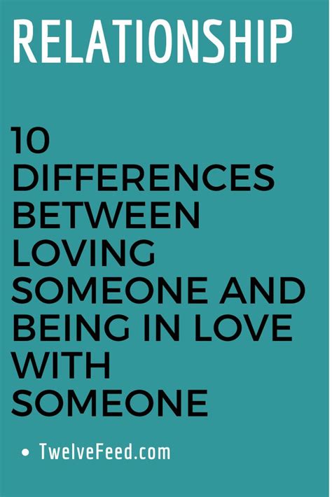 A Blue Poster With The Words 10 Differences Between Loving Someone And