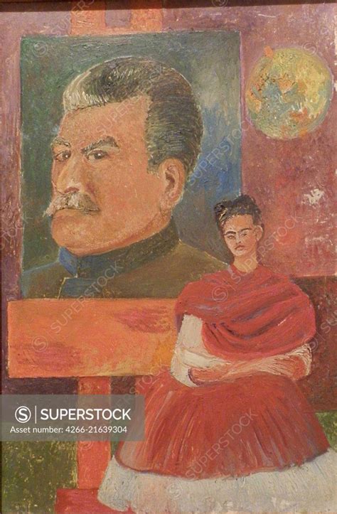 Self Portrait With Stalin Kahlo Frida 1907 1954 Superstock