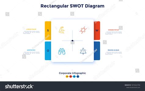 Square SWOT chart divided into 4 parts. Concept - Royalty Free Stock ...