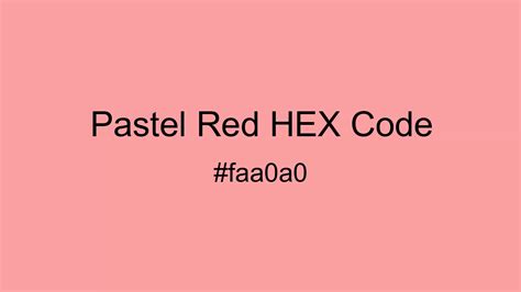 Pastel Red Color Hex And Rgb Values