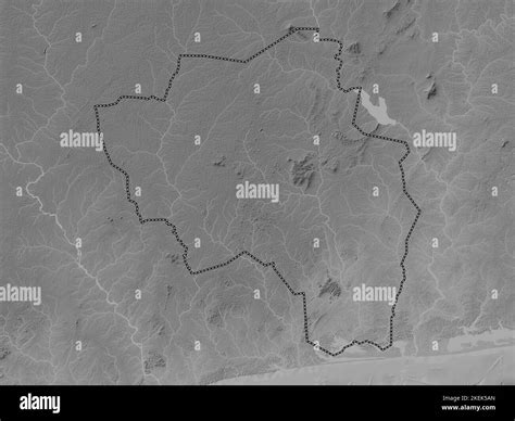 Goh Djiboua District Of Cote D Ivoire Grayscale Elevation Map With