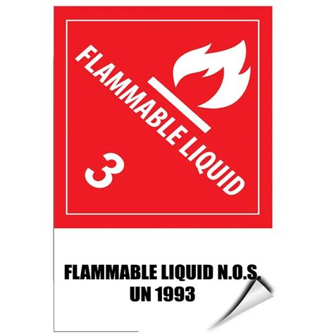 Rigid Vinyl 1993 Flammable/1993Combustible Labelmaster ZTV299393 Two ...