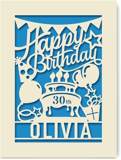 Amazon Edsg Personalized Birthday Card Paper Cut Happy Birthday