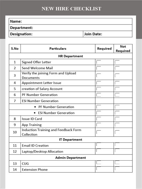 Onboarding Checklist Fromat 2 | PDF