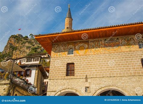 Berat Albania Pedestrian Bridge Over The Osum River In The Old Town