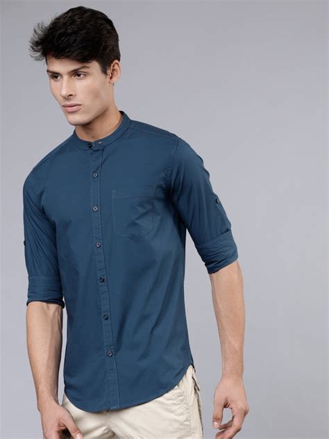 Buy Highlander Teal Blue Slim Fit Solid Casual Shirt For Men Online At