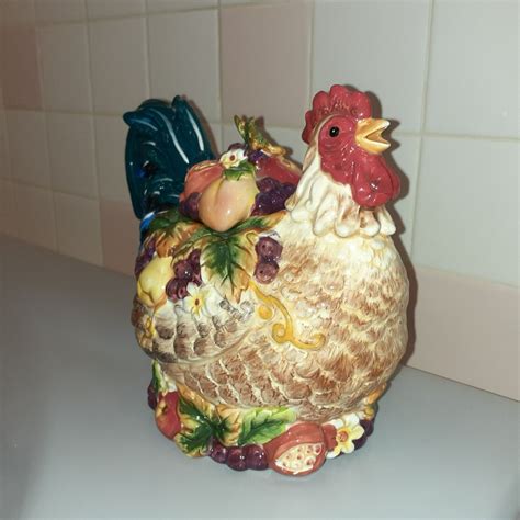 Beautiful Colorful Ceramic ROOSTER Harvest Vegetables Fruits Teapot