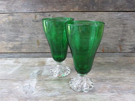 Mid Century Forest Green Anchor Hocking Glassware Anchor Hocking