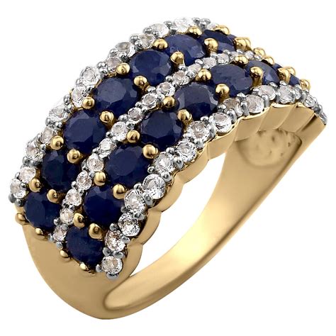 Yellow Gold Sapphire Ring Band For Sale at 1stDibs