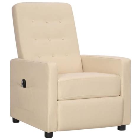 Omabeta Fauteuils Fauteuil inclinable électrique Crème Tissu