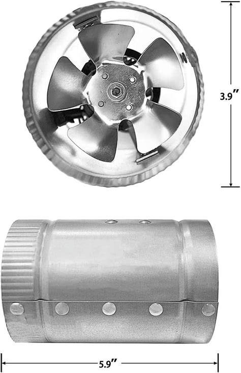 Ipower 4 Inch Inline Duct Fan 100 Cfm Hvac Exhaust Ventilation Fan With Low Noise Silver