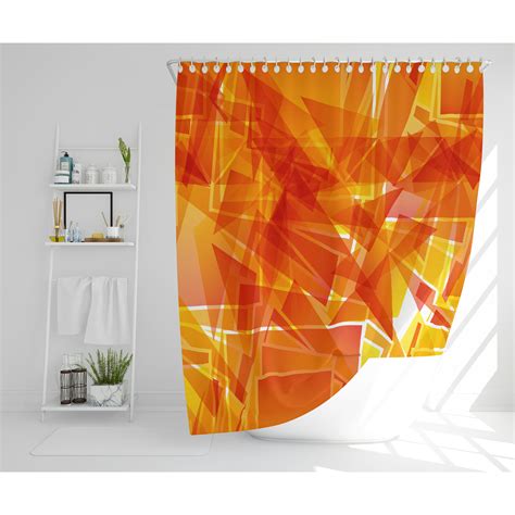 Orange Geometric Shower Curtain