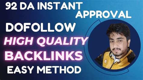 Instant Approval Dofollow Backlink Site High Da Web Backlinks