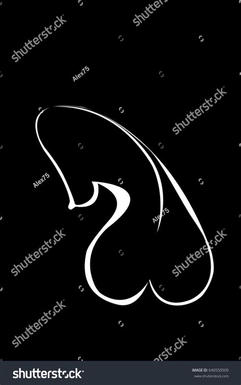 Abstract Silhouette Beautiful Nude Woman Black стоковая иллюстрация