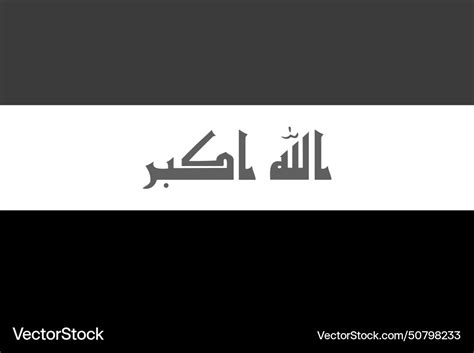 Greyscale flag of iraq Royalty Free Vector Image