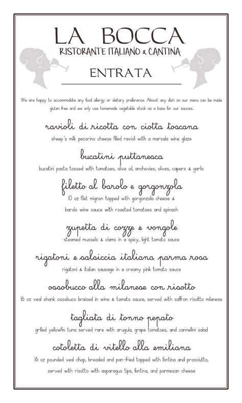 La Bocca Menu on Behance