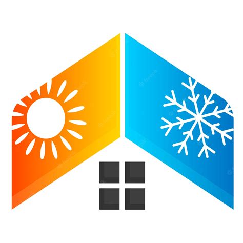 Premium Vector Sun Snowflake And House Air Conditioner And Heating Symbol