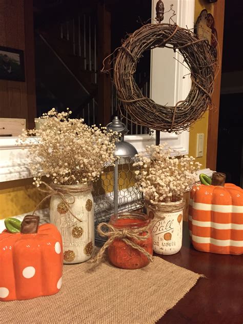 Fall Decor Using Mason Jars Fall Mason Jars Mason Jar Diy Mason Jar